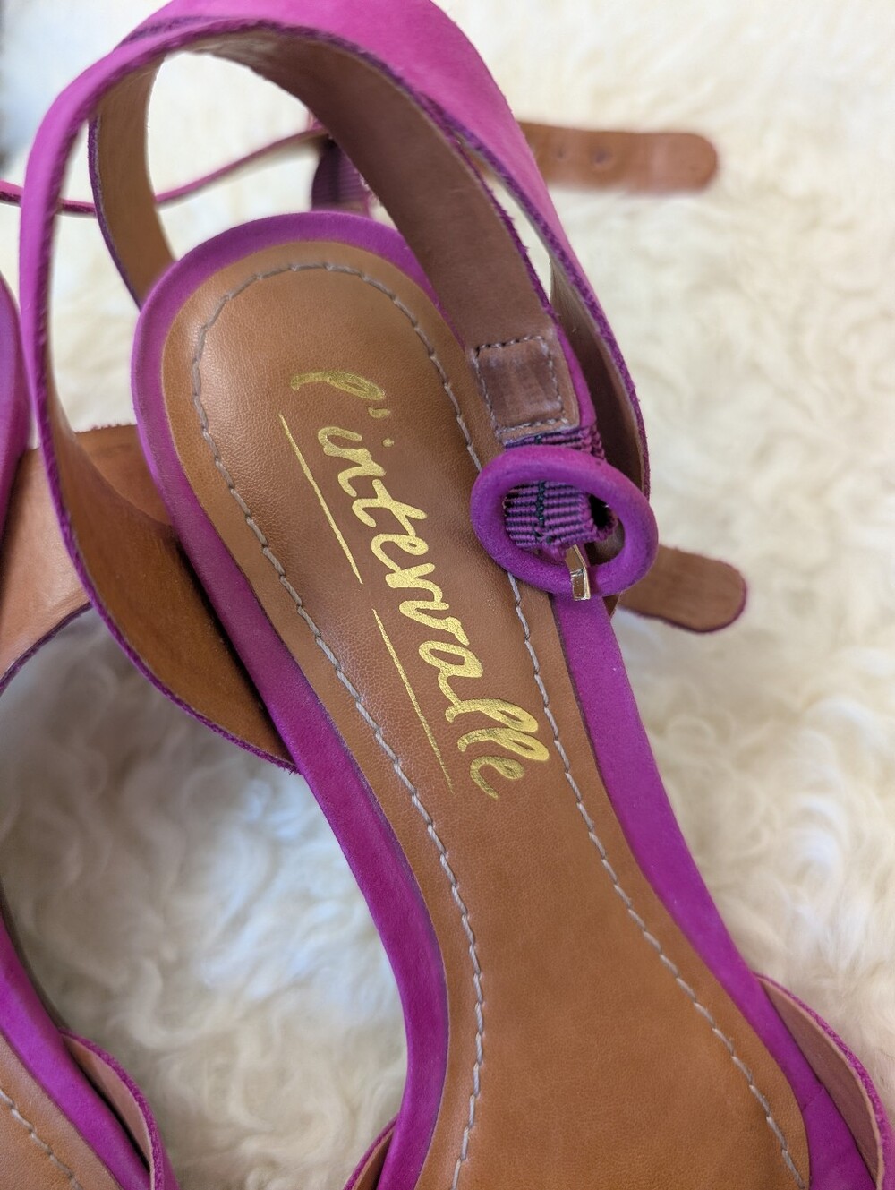 Intervalle Fuchsia Suede Ankle Strap Heels – EU 38 / US 7 - Picture 2 of 5